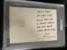 NATALIE MERCHANT HAND SIGNED+HAND WRITTEN GREETING CARD     RARE     PSA SLABBED picture