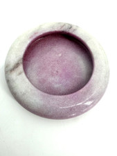 Vintage MCM Pink & White Marble Polished Ashtray/Trinket Dish 5.25