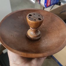Vintage MCM Wooden Nut Bowl Snack Serving/ Flower Arrangement Mid-century Modern picture