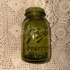 Olive Amber Ball Perfect mason jar Quart Rare picture