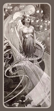 ALPHONSE MUCHA Lead Us Not Into Temptation Art - Laminated Bookmark - 2.5 x 6 in picture