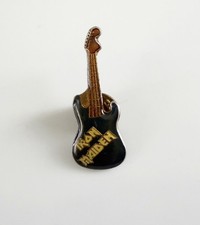 Vintage Iron Maiden Green Electric Guitar Gold Tone Lapel Pin picture
