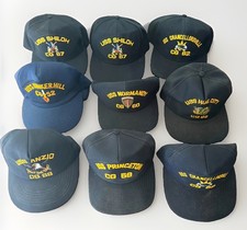 Vintage US Navy Cruiser Snapback Hats CG Shiloh Narmandy Anzio Hue City Cap Lot picture