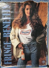 1991 Bud Dry Budweiser Poster Bud Dry Fringe Benefits Sexy Man Cave picture
