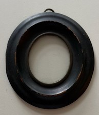 Antique Oval Portrait Style Mini Wood Picture Frame Black w Glass picture
