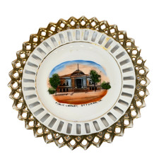 LIBRARY - OTTUMWA IA IOWA  Souvenir Porcelain Trinket CHINA PLATE picture