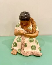 Vintage Hawaiian Ceramic Lei Seller Figurine Ohana Agnes Larsen picture