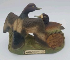 Vtg 1987 Jim Beam Ducks Unlimited Lesser Scaup (Bluebill) Decanter 50th Annvrsry picture