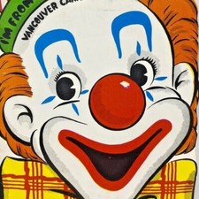 1960s Scott's Cafe Café Restaurant Children Menu Clown Die Cut Cutout Vancouver picture