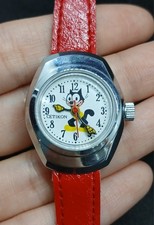 Vintage Felix The Cat Rare CETIKON Watch Mechanical With Leather Wristband 70's. picture