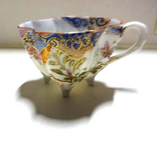 Antique Japanese Kutani Eggshell Porcelain Hand Decorated Pedestal Teacup picture