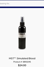 Simulated Fake Real Looking Blood in a spray bottle. picture