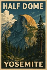 Half Dome Yosemite Beautiful Repro Print Poster 13x19 picture