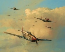 Eagles on the Rampage by Robert Taylor art signed by Ten WWII Mustang Aces picture