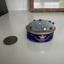 HALCYON DAYS BLUE And Gold HOTEL RITZ PARIS Vintage Pincushion. picture
