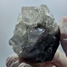 Rare calcite cubes, analcime, prehnite on matrix Streep Mine Gobob, Namibia picture