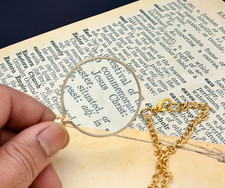 Pocket Monocle – 10X Magnifying Glass with Chain – Handheld Brass Pocket Magn... picture