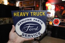 RARE FORD PARTS SERVICE HEAVY TRUCK DEALER PORCELAIN METAL SIGN GAS OIL MODEL T picture