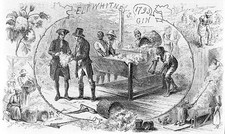 Eli Whitney's first cotton gin 1793 Historic Old Photo picture