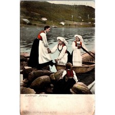 Women in Traditional Clothing in Hardanger Norway Vintage Postcard SPW12 picture