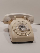 Vintage Western Electric Rotary Dial Desk Phone Bell System White Cream No Cord picture
