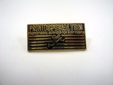 Vintage Pronto Specialties Pin Lapel Tie Tack Gold Tone Running Man Advertising picture