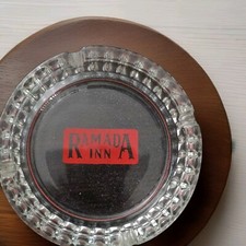 Vintage Cut Glass Ramada Inn Ashtray Smoking Memorabilia Hotel Motel Rare Round picture