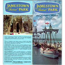 Vtg 1950s Jamestown VA Brochure Festival Park Map Williamsburg Yorktown picture