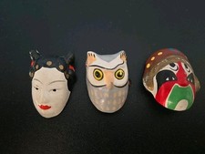 Three chinese ceramic mini masks picture