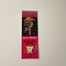 Boulder Club Old West Since 1929 Las Vegas NV Vintage Matchbook Cover 4MB114-5 picture