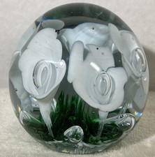 St. Clair Glass Paperweight Flowers picture
