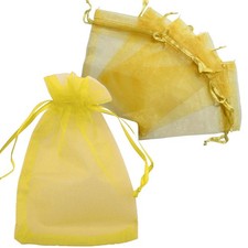 Allgala 100 Count Gold Organza Gift Bags with Drawstring, 5x7 Inches picture