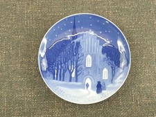 Vintage Bing & Grondahl  1912 Blue & White 7 Inch Christmas Plate Denmark picture