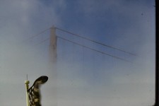 c1960's Kodachrome 35mm Slide Golden Gate Bridge San Francisco Foggy Suspension picture