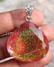 Fabulous Item 101.05 Ct Natural Ammolite Pendant 925 Silver Pear Shape IGL 6MHW picture