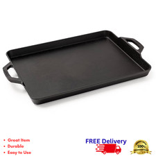 Seasoned Cast Iron Multi-Use Griddle Baking Pan Stovetop Oven Grill Flat-Top BBQ picture