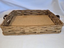 Vintage Corning Rectangular Wicker Basket Pyrex Casserole Serving Dish #233N picture