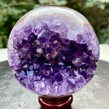 1.2LB Amethyst Agate Sphere Polished Healing Crystal Ball Home Feng Shui Ornam picture