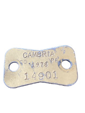 Vintage Cambria PA Co.  Dog Or Employee Steel Tag  1978 picture