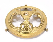 SOLID CAST DECORATIVE POLISHED BRASS 4 1/4 IN LAMP SHADE FITTER HOLDER picture