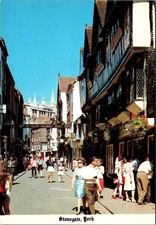 Historic Shambles Street Crowded People Shambles York England Vintage Postcard picture