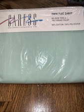 Vintage Caress Mervyns Twin Flat Sheet No Iron Percale Green - USA picture