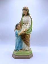 VINTAGE COLUMBIA STATUARY ST ANNE READING TO MARY STATUE CHALKWARE 15.75