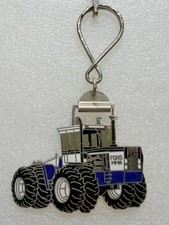 Vintage Ford FW60 Farm Tractor Enamel Watch FOB Key Ring Chain Color Collectible picture