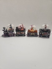 Nightmare Before Christmas Bradford Exchange Glitter Globe Train Lot of 4 *FAIR* picture