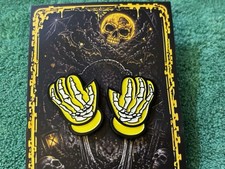 CopShopThrift × Bonez Brimz Yellow X-Ray Gloves 1 Pair (2Pins) Glow In Dark picture