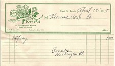 1915 Grimm & Oply Florists East St. Louis billhead picture