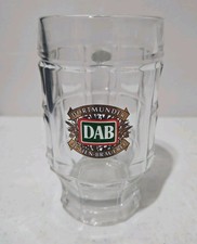 Vintage DAB Dort Munder - German Beer .25L Heavy Dimple Clear Glass Beer Mug picture