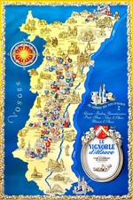🍷 Vintage Alsace Wine Map Poster - 24x36” - Premium Matte Paper 200gsm picture