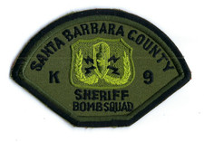 Santa Barbara County California Sheriff Bomb Squad K-9 K9 Canine subdued patch picture